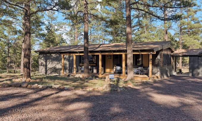 Show Low House | Charming Pines Cabin/Fireplace + BBQ Retreat