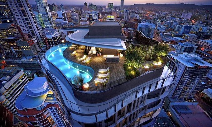 Brisbane Central Business District Apartment | City-View Apartment in Spire w/Pool & Gym