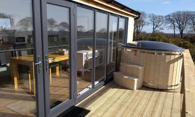 Dalry House | Cleeves Cabins, Arran Luxury Lodge With hot tub