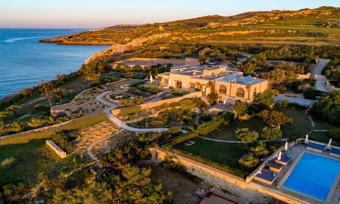 Qala Villa | Coastal villa with private swimming pool & tennis court, just steps from the sea