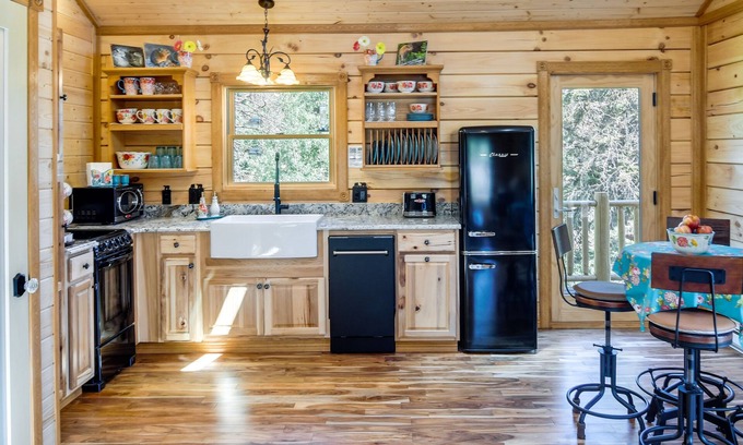 Green Valley Cottage | Conifer Log Cabin Rental w/Private Hot Tub & Pond