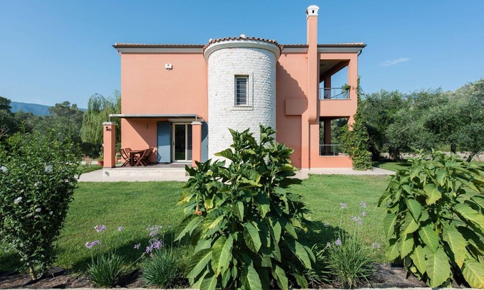 Limni Villa | Contemporary Corfu Retreat | 3 Bedrooms | Villa Girasole | Artful Decor | Lush.
