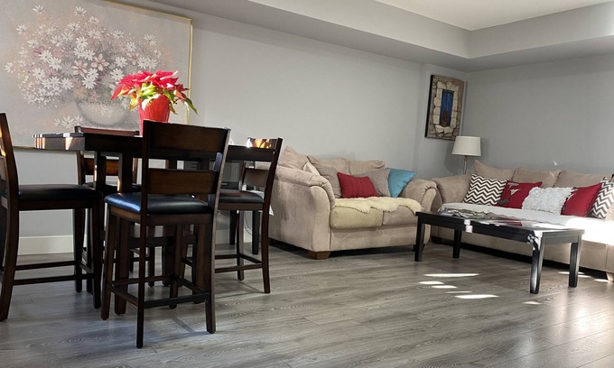 Mission Apartment | Contemporary two bedrooms lower level guest suite with luxury hot tub