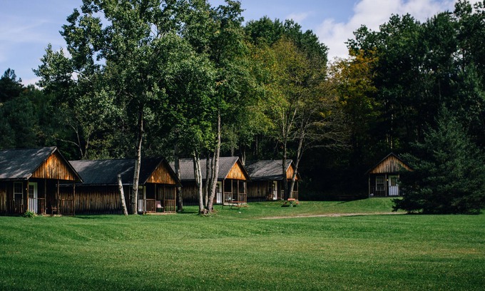 Blodgett Mills Cabin | Cozy 1 Room Log Cabin with Bathroom near Ski Resort in Upstate New York