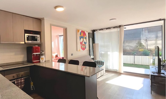 Nunoa Apartment | Cozy Ñuñoa apartment with garden. 2 bedrooms and 2 bathrooms next to Estadio Nacional.