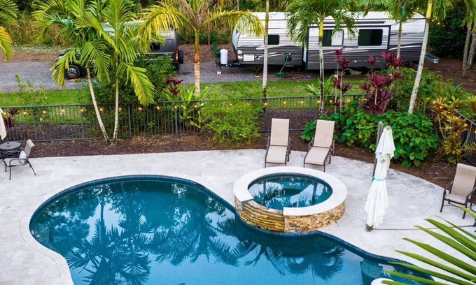 Hunt Club House | Cozy RV with Saltwater Pool & Hot Tub