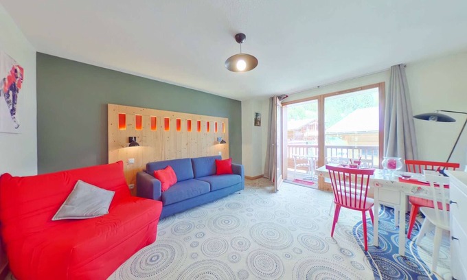 Les Saisies Apartment | Cozy Studio Apartment with Balcony, Pool, Jacuzzi, and Fitness Access - Near Les Saisies Center