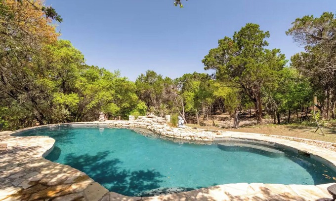Austin Cabin | Cozy Tiny Nook in the Austin Hill Country-With Pool, HotTub, Firepit & animals!