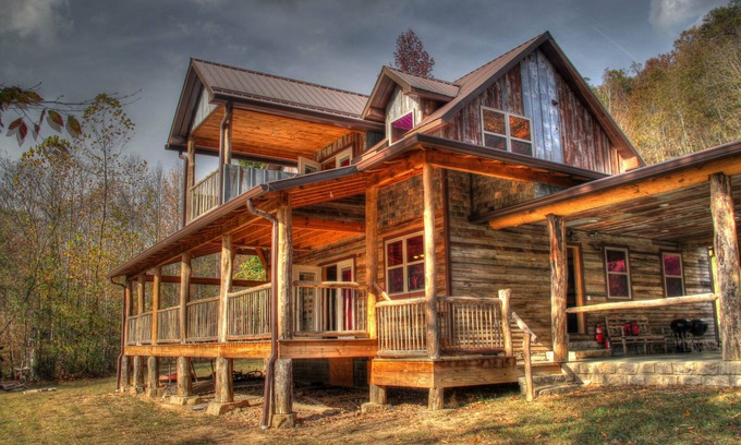 Hot Springs Cabin | Craftsman Style River House sitting on the French Broad River!