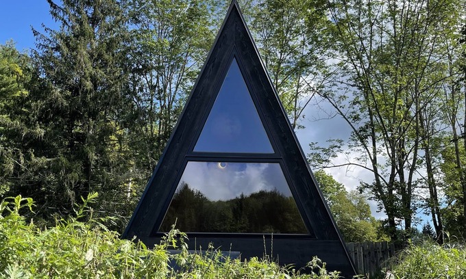 Davenport Cabin | Creekside of the moon modern A-frame camp