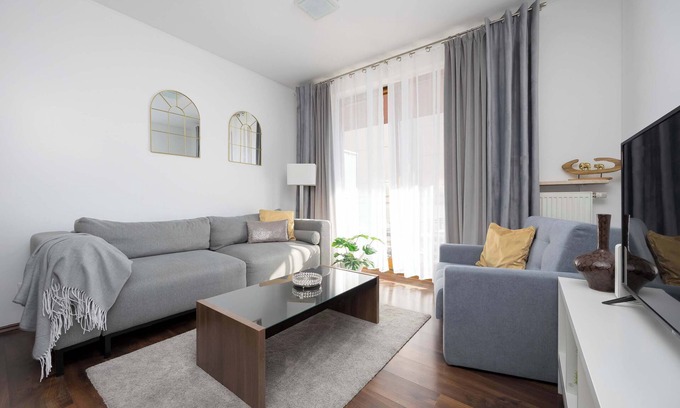 Mokotow Apartment | Cybernetyki 13 | Unique Apartment | Balcony