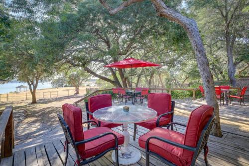 Temple House | Deck and Cliffside Belton Lake Views Temple Retreat