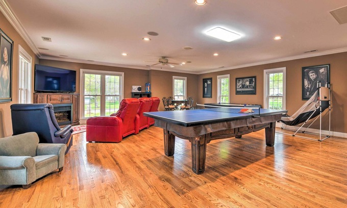 Mount Gilead Villa | Dock & Fire Pit: Mt Gilead Villa on Lake Tillery