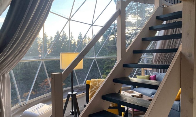 Perce Ski Chalet | Dome #2 forested at Domaine Renard