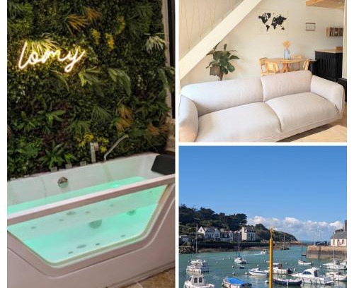Pleneuf-Val-Andre Apartment | Duplex Lomy vue sur le port avec Sauna-balneo-5mn plage