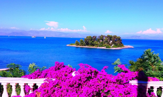 Perama Villa | Durrell Corfu Strawberry-pink Villa