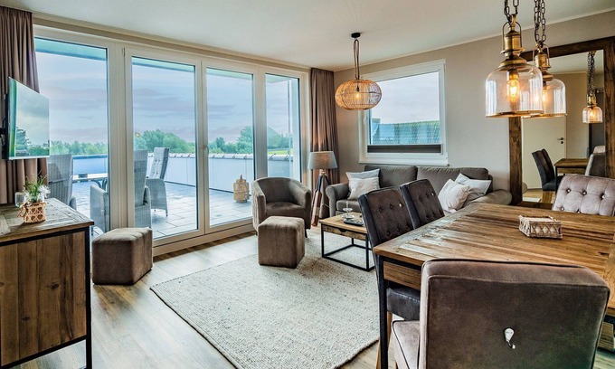 Krautsand Apartment | Elbe view apartment D4 R2 - Roof terrace with Elbe view - Vacation on Krautsand