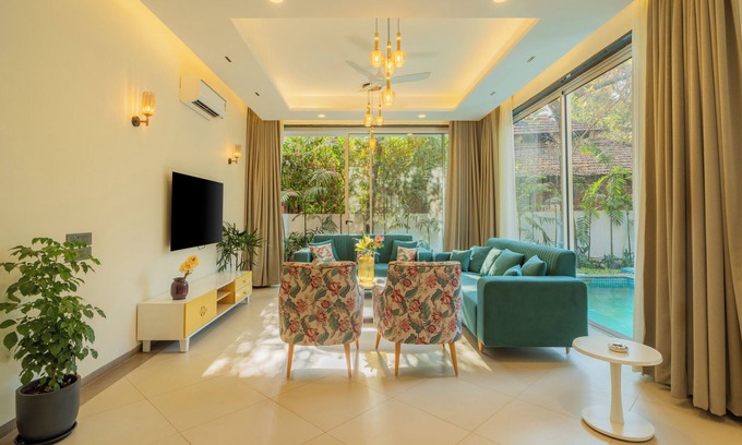 Anjuna Villa | ELIVAAS Laguna Camellia | Luxe 4 BHK Villa Near Popular Beaches with Private Pool