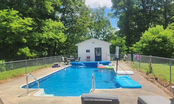 Unadilla House | Entire home with private pool and parking near Oneonta.