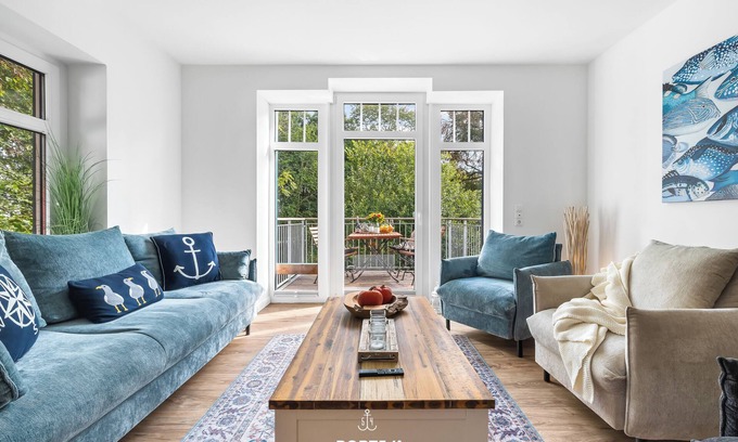 Hedwigenkoog Apartment | Exklusive Wohnung Seehecht mit Balkon, Strandkorb und Wlan