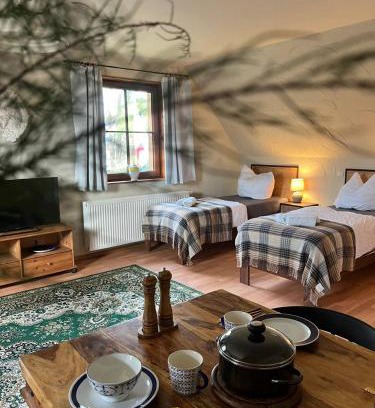Tassdorf House | Ferienhaus Feldblick mit Kamin für 15 Personen