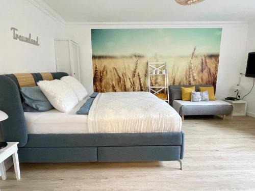 Welver Apartment | FeWo Studio 'Ein Bett im Kornfeld', Küche, 30qm, Souterrain