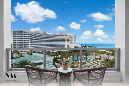Mid Beach Apartment | FontaineBleau Resort Balcony w Pool & Ocean View