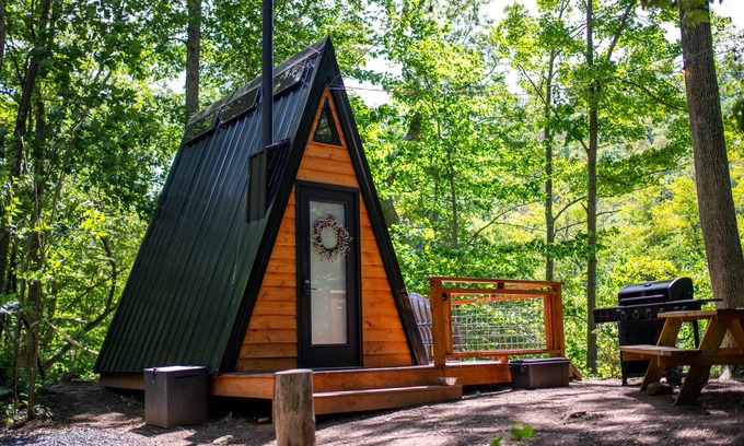 Elk Garden Cabin | Glamping in a Creekside Aframe