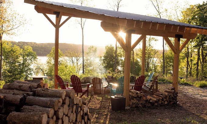 Conesus House | Glamping RV Overlooking Conesus Lake Finger Lakes Region Fire Pit A/C and Pool