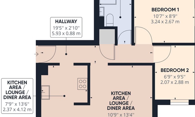 Walkden Apartment | High Quality two bed apartment with balcony near the Trafford Centre