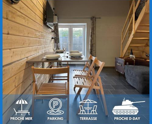 Sainte-Honorine-des-Pertes Apartment | Hortansia apt rénové bien équipé avec terrasse aménagée jardin, parking privé, proche de la mer, près de Port en Bessin et Omaha Beach