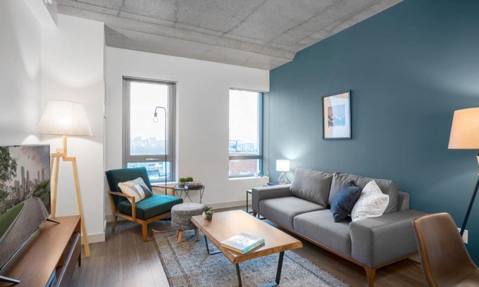 MIT Apartment | Industrial 1BR nr MIT w Gym Doorman Roof BOS-37