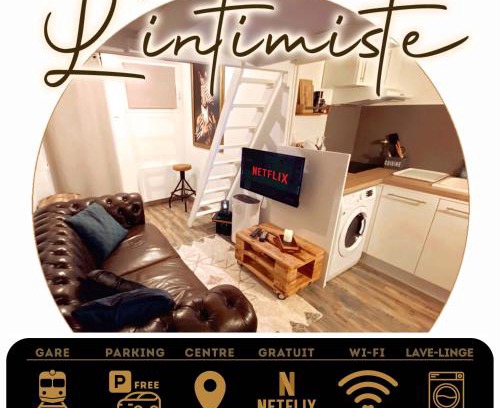Saint-Lo Apartment | L'INTIMISTE à Saint Lô - Atypique - Studio Duplex Privé tout équipé - Gare - Centre - Parking gratuit - Entrée autonome - Chambre en mezzanine - Wifi - Netflix - Lave-linge