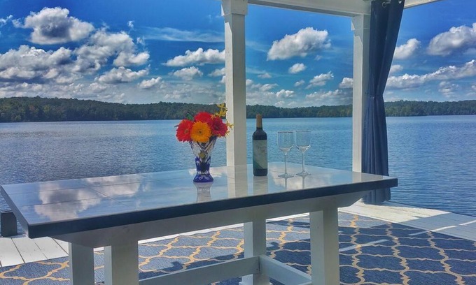 Winchester House | Lakefront: Dock, Hot Tub, Fire Pit & Home Theater