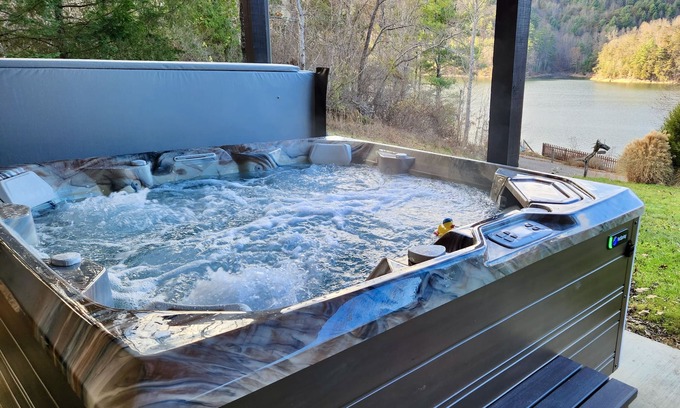 Butler Cabin | Lakefront Lullaby-Rustic cabin w/lake views, boatslip, hot tub & fiber internet