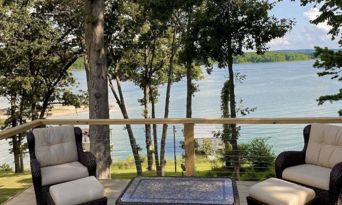 Rogers House | Lakefront Luxury! Direct Water Access, Spa, Fire Pit & Boat Launch-Sleeps 17