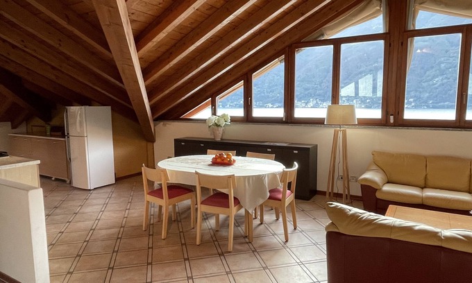 Nesso Apartment | Lakefront Views with Lake Access & Dock for Swimming