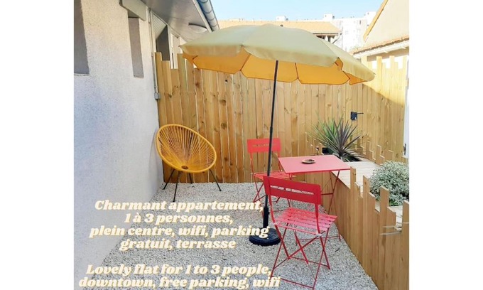 Tarbes Apartment | LE BILBAO, T2, centre-parking gratuit-terrasse