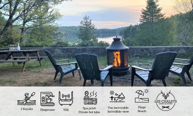 Sainte-Lucie-des-Laurentides Ski Chalet | ☀️ Le1605 - Spa and Beach - Chalets in the north ☀️