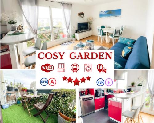 Champigny-sur-Marne Apartment | - Le COSY GARDEN - Proche RER A et E - Paris Disney - Parking et WIFI Gratuit ! Family SPECIAL OFFER