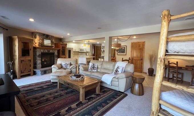 St. Joseph Apartment | LOG BEAR DEN near SJU, CSB & Wobegon Trail. Relaxing. Romantic. Refined. Rustic.
