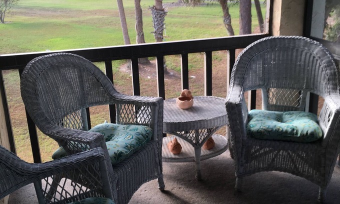 The Meadows Condo | Lovely views from the lanai in this 2BR 2BA condo with heated community pool