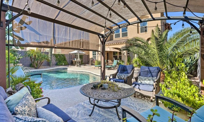 Estrella Mountain Ranch House | Luxe Goodyear Home with Serene Backyard and Game Room