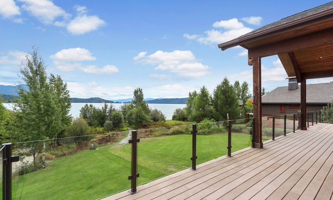 Sandpoint House | Luxurious Lakefront Home with Private Hot Tub, Dock, Beach Deck, Fire Ring