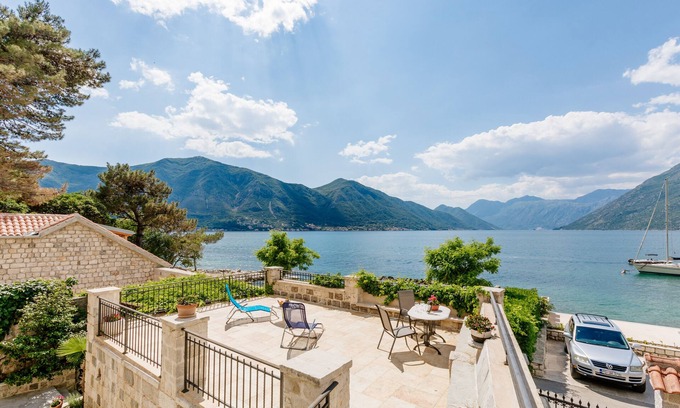 Dobrota Villa | Luxury Stone Villa with private sea pier and heated pool