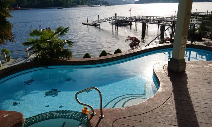 Port Moody House | Luxury Waterfront Retreat Right on the Ocean with Pool, Hot Tub and Private Dock