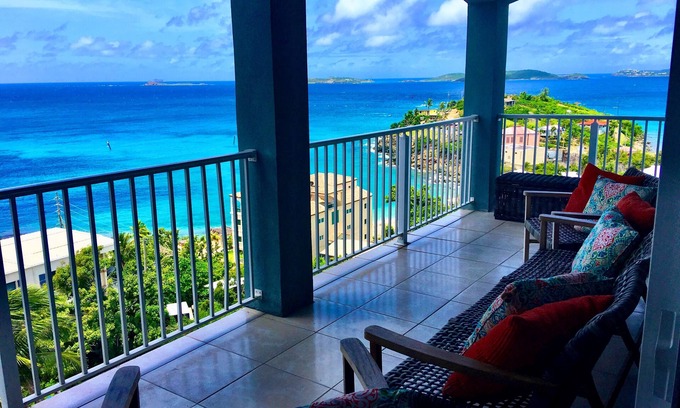 Estate Enighed Condo | MANGO MOJO: Spacious Luxury Penthouse; Endless Sea Views; Pool; Walk to Town!