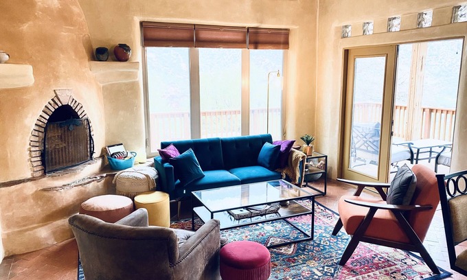 Jemez Springs House | Mountain Adobe Home in Jemez Springs, NM Mt. Views