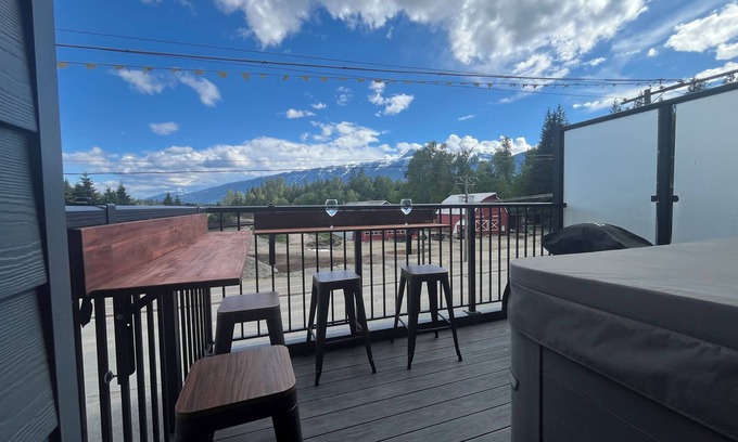 Revelstoke Condo | Mountain View Retreat w/Private Hot Tub! Central to All Fun.