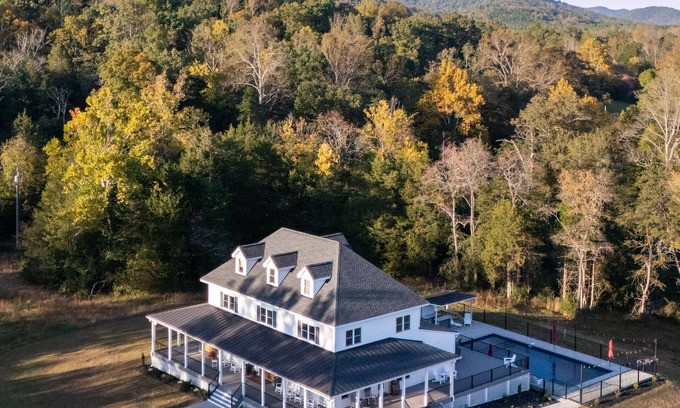 Faber Other | New! Farmhouse + Pool + Firepit + Wrap Around Covered Porch